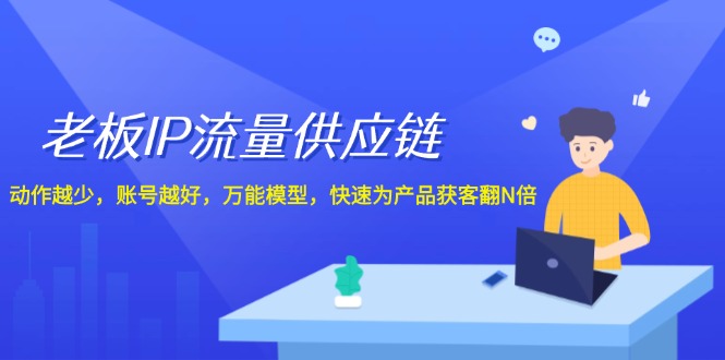 （12077期）老板 IP流量 供应链，动作越少，账号越好，万能模型，快速为产品获客翻N倍-枫客网创