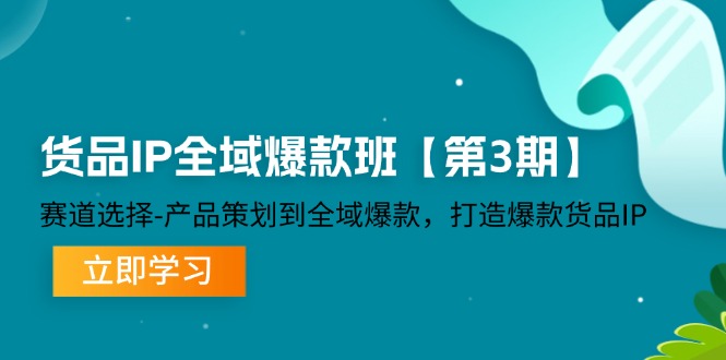 （12078期）货品-IP全域爆款班【第3期】赛道选择-产品策划到全域爆款，打造爆款货品IP-枫客网创