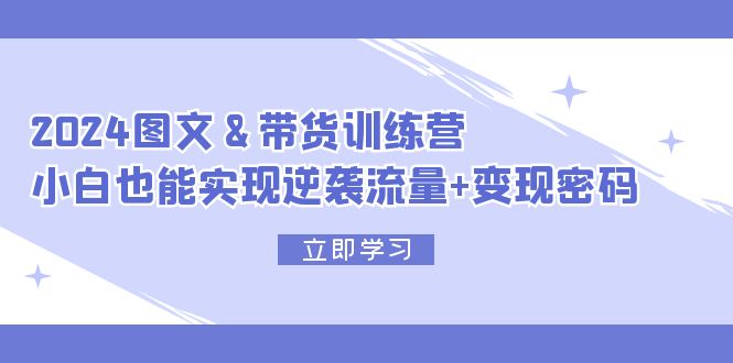 （12137期）2024 图文+带货训练营，小白也能实现逆袭流量+变现密码-枫客网创