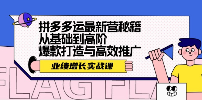 （12260期）拼多多运最新营秘籍：业绩 增长实战课，从基础到高阶，爆款打造与高效推广-枫客网创