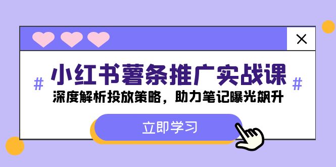 （12289期）小红书-薯 条 推 广 实战课：深度解析投放策略，助力笔记曝光飙升-枫客网创