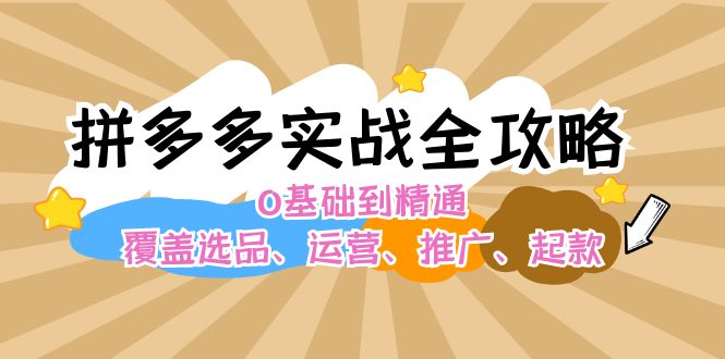 （12292期）拼多多实战全攻略：0基础到精通，覆盖选品、运营、推广、起款-枫客网创