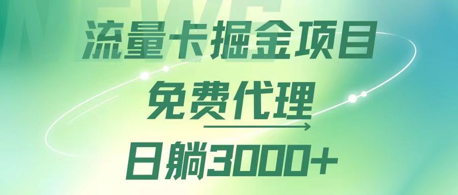 （12321期）流量卡掘金代理，日躺赚3000+，变现暴力，多种推广途径-枫客网创