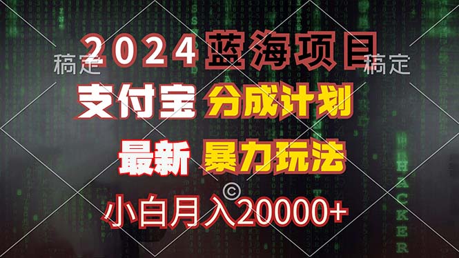 （12339期）2024蓝海项目，支付宝分成计划，暴力玩法，刷爆播放量，小白月入20000+-枫客网创