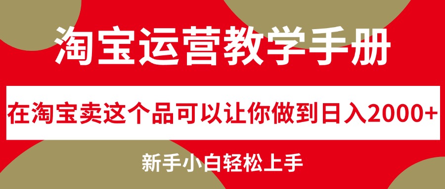 （12351期）淘宝运营教学手册，在淘宝卖这个品可以让你做到日入2000+，新手小白轻…-枫客网创