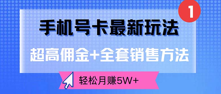 （12375期）手机号卡最新玩法，超高佣金+全套销售方法，轻松月赚5W+-枫客网创