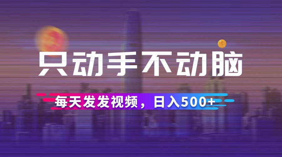 （12433期）只动手不动脑，每天发发视频，日入500+-枫客网创