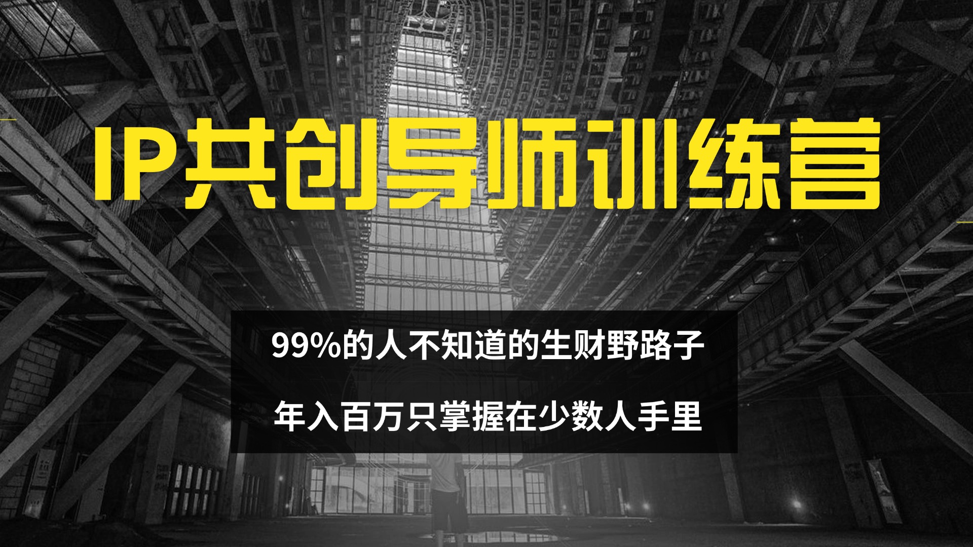 （12504期）IP共创导师训练营 99%的人不知道的生财野路子 只掌握在少数人手里-枫客网创