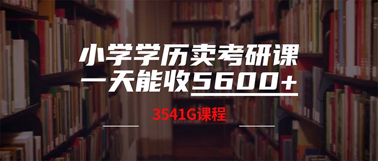 （12556期）小学学历卖考研课程，一天收5600（附3580G考研合集）-枫客网创