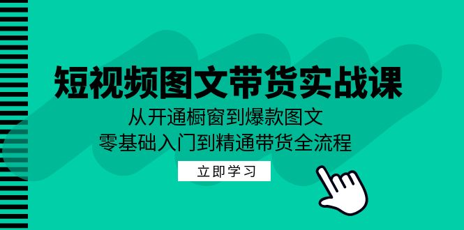 短视频图文带货实战课：从开通橱窗到爆款图文，零基础入门到精通带货-枫客网创