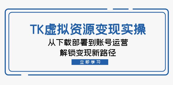 TK虚拟资料变现实操：从下载部署到账号运营，解锁变现新路径-枫客网创