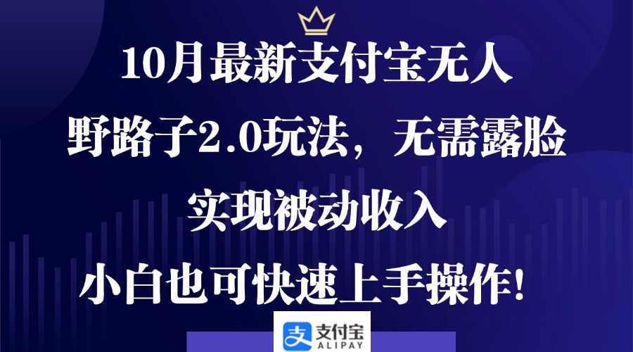 （12824期）10月最新支付宝无人野路子2.0玩法，无需露脸，实现被动收入，小白也可…-枫客网创