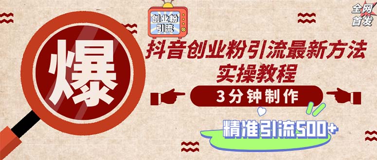 （12835期）轻松制作创业类视频。一天被动加精准创业粉500+（附素材）-枫客网创