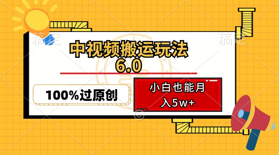 （12838期）中视频搬运玩法6.0，利用软件双重去重，100%过原创，小白也能月入5w+-枫客网创