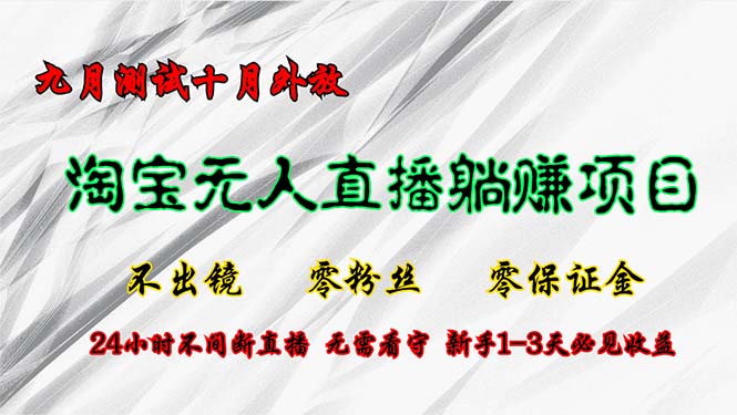 （12862期）淘宝无人直播最新玩法，九月测试十月外放，不出镜零粉丝零保证金，24小…-枫客网创