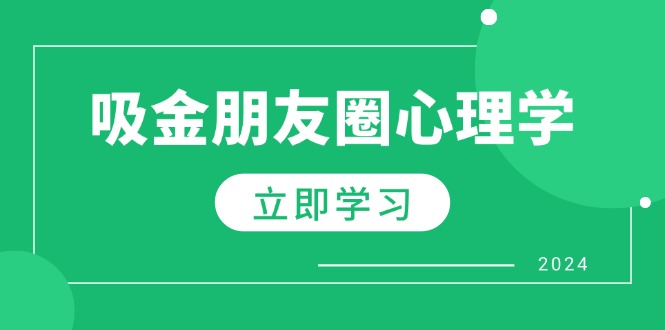 （12899期）朋友圈吸金心理学：揭秘心理学原理，增加业绩，打造个人IP与行业权威-枫客网创