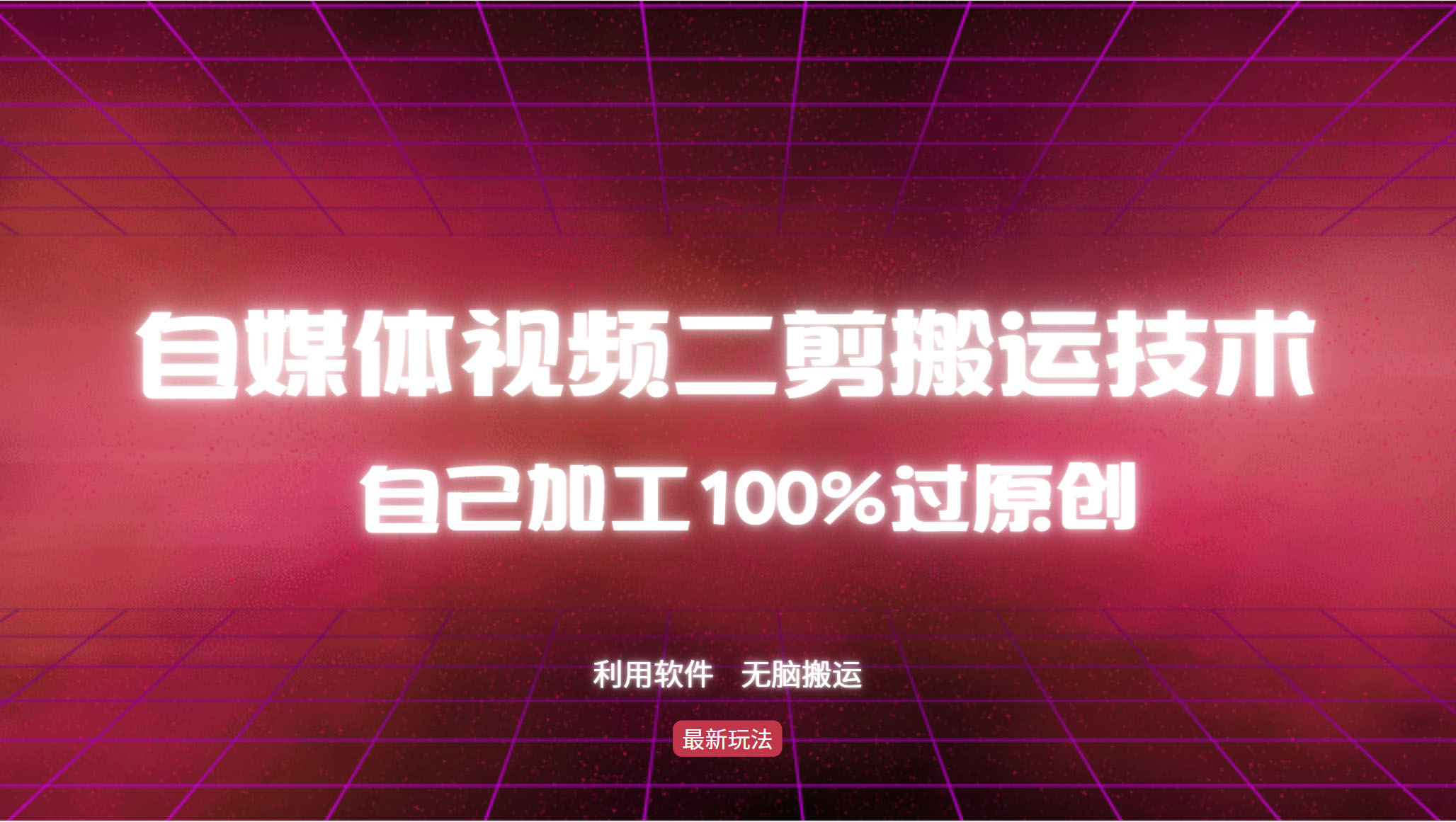 （12995期）详细教你自媒体视频二剪搬运技术，自己加工100%过原创，无脑搬运-枫客网创