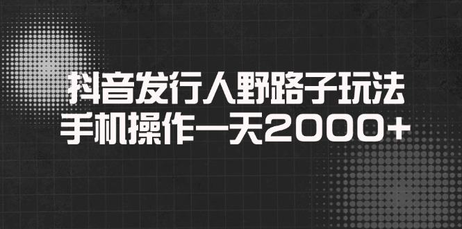 抖音发行人野路子玩法，手机操作一天2000+-枫客网创