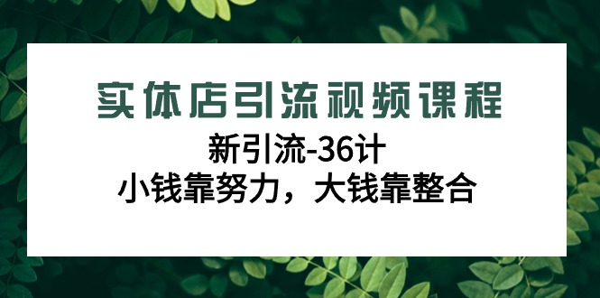 实体店引流视频课程，新引流-36计，小钱靠努力，大钱靠整合（48节课）-枫客网创