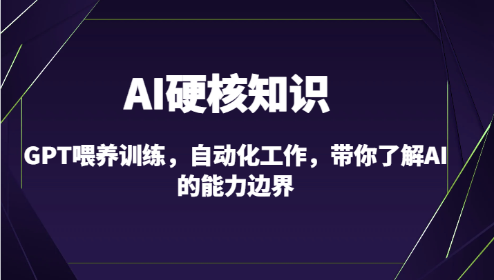 AI硬核知识-GPT喂养训练，自动化工作，带你了解AI的能力边界（10节课）-枫客网创