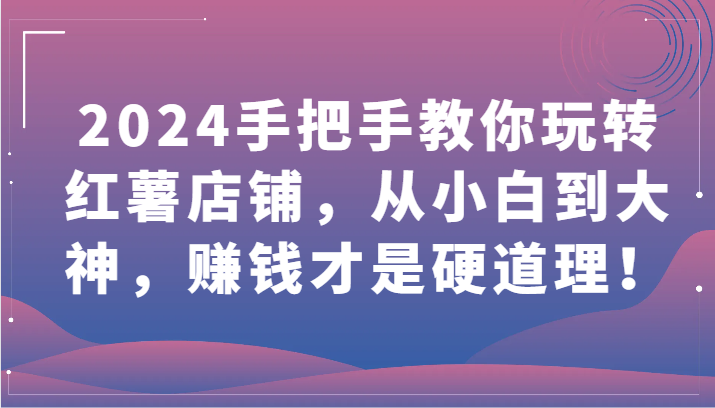 2024手把手教你玩转红薯店铺，从小白到大神，赚钱才是硬道理！-枫客网创