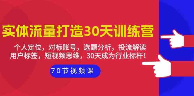 实体流量打造30天训练营：个人定位，对标账号，选题分析，投流解读（70节）-枫客网创