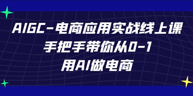 AIGC电商应用实战线上课，手把手带你从0-1，用AI做电商（更新39节课）-枫客网创