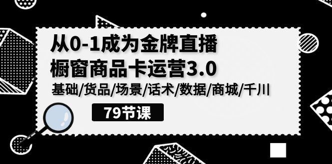 0-1成为金牌直播橱窗商品卡运营3.0，基础/货品/场景/话术/数据/商城/千川-枫客网创