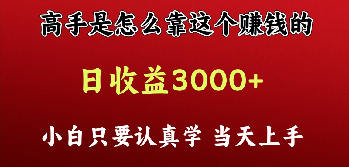 看高手是怎么赚钱的，一天收益至少3000+以上，小白当天上手-枫客网创