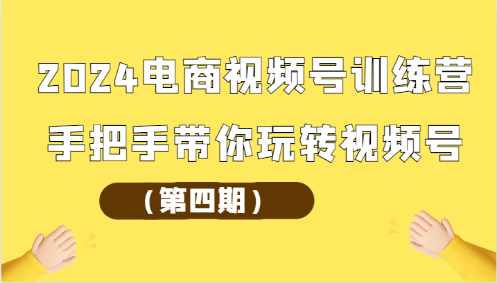 2024电商视频号训练营（第四期）手把手带你玩转视频号-枫客网创