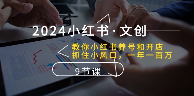 2024小红书文创：教你小红书养号和开店、抓住小风口 一年一百万 (9节课)-枫客网创