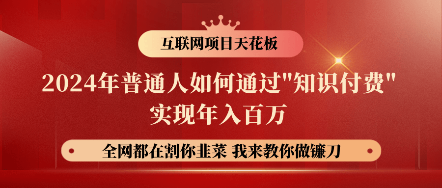 2024年普通人如何通过"知识付费"月入十万年入百万，实现财富自由-枫客网创