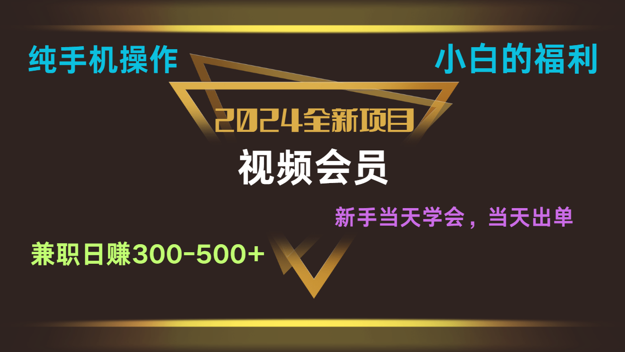 影视会员兼职日入500-800，纯手机操作当天上手当天出单 小白福利-枫客网创