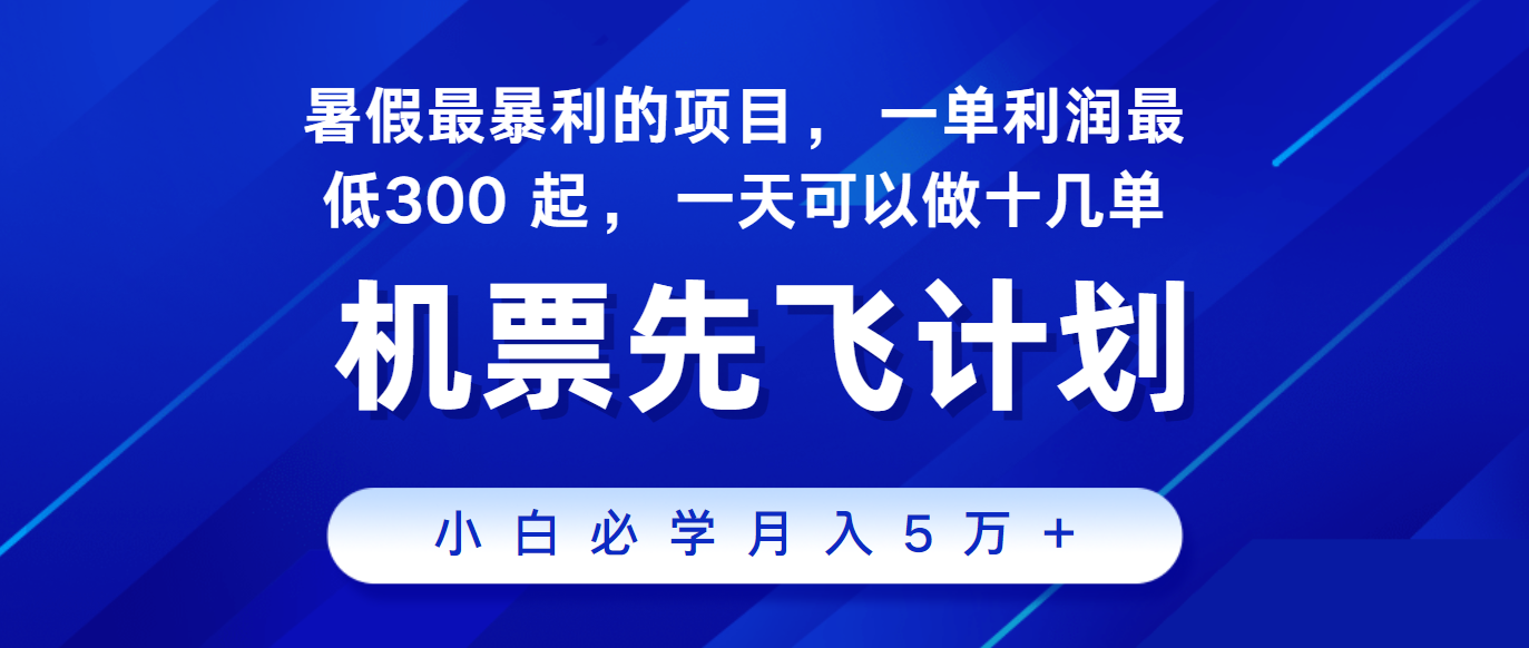 2024暑假最赚钱的项目，市场很大，一单利润300+，每天可批量操作-枫客网创