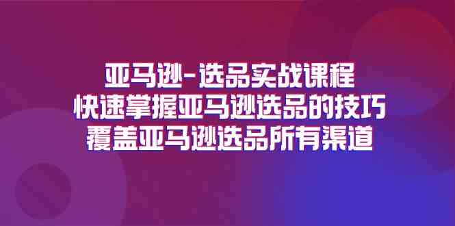 亚马逊选品实战课程，快速掌握亚马逊选品的技巧，覆盖亚马逊选品所有渠道-枫客网创