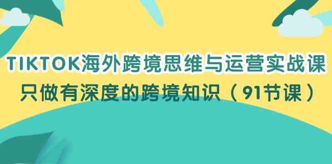 TIKTOK海外跨境思维与运营实战课，只做有深度的跨境知识（91节课）-枫客网创