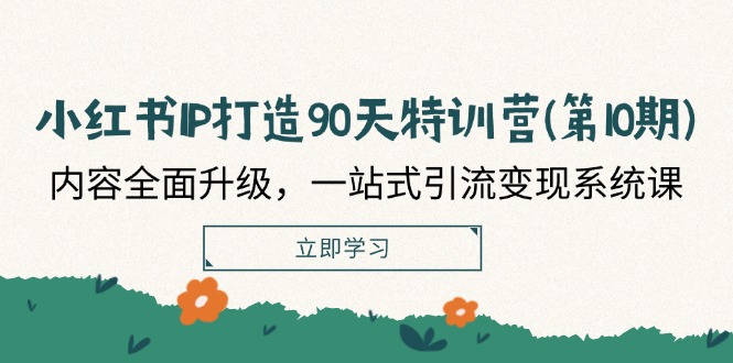 小红书IP打造90天特训营(第10期)：内容全面升级，一站式引流变现系统课-枫客网创