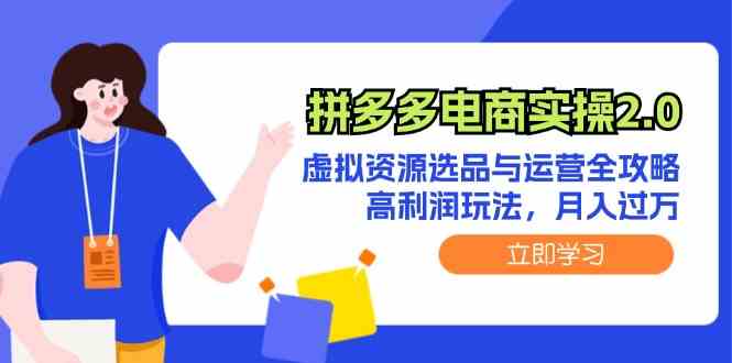 拼多多电商实操2.0：虚拟资源选品与运营全攻略，高利润玩法，月入过万-枫客网创