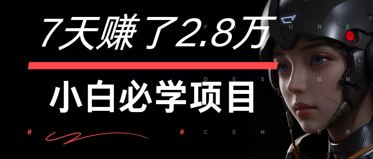 7天赚了2.8万！每单利润最少500+，轻松月入7万+小白有手就行-枫客网创