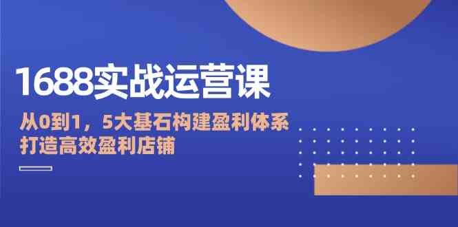 1688实战运营课：从0到1，5大基石构建盈利体系，打造高效盈利店铺-枫客网创