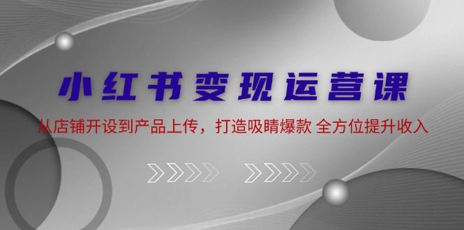 小红书变现运营课：从店铺开设到产品上传，打造吸睛爆款 全方位提升收入-枫客网创