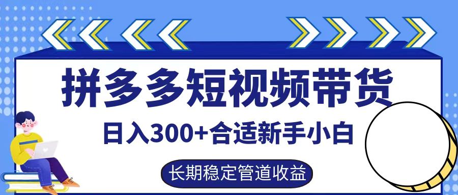 拼多多短视频带货日入300+，实操账户展示看就能学会-枫客网创