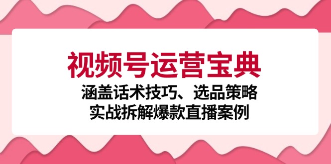 视频号运营宝典：涵盖话术技巧、选品策略、实战拆解爆款直播案例-枫客网创