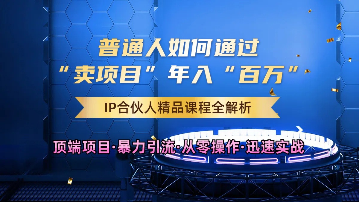 普通人如何通过知识付费“卖项目”年入“百万”，IP合伙人精品课程，黑科技暴力引流-枫客网创