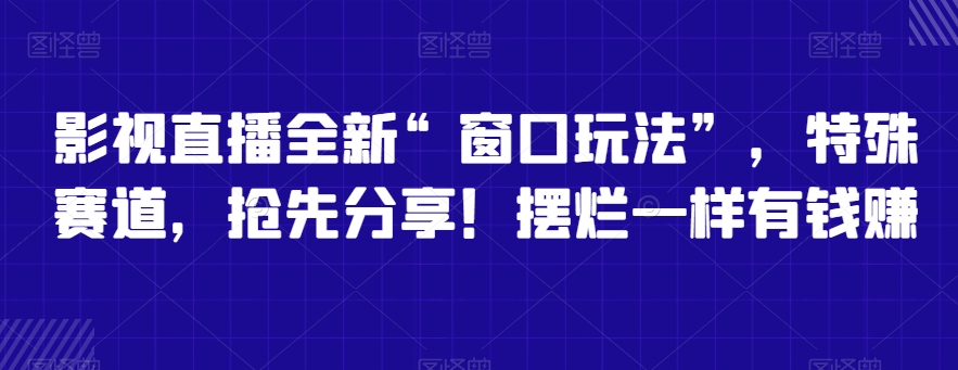 影视直播全新“窗口玩法”，特殊赛道，抢先分享！摆烂一样有钱赚【揭秘】-枫客网创