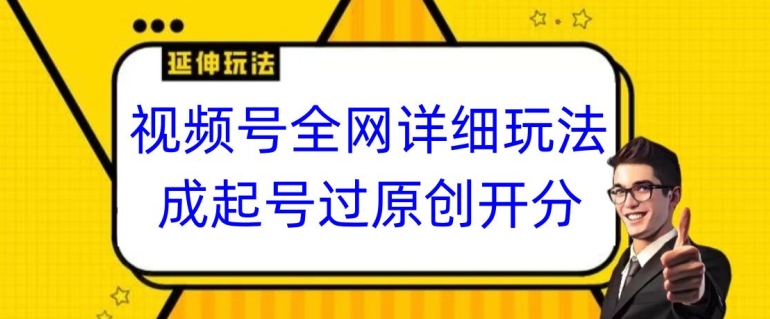 视频号全网最详细玩法，起号过原创开分成，单号日入300+【揭秘】-枫客网创