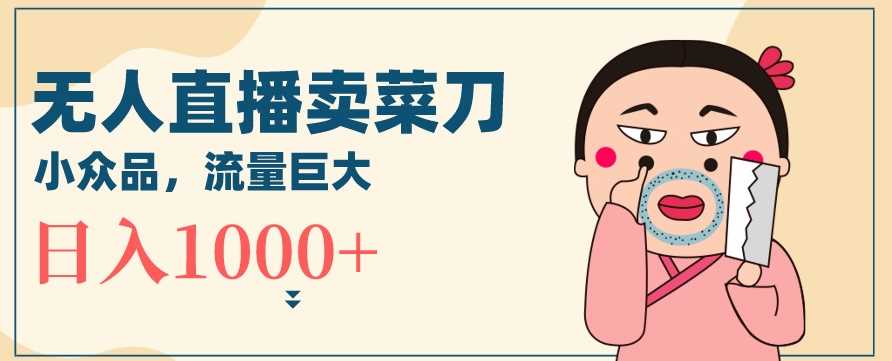 无人冷门品直播新玩法，通过卖菜刀日入1000+【揭秘】-枫客网创