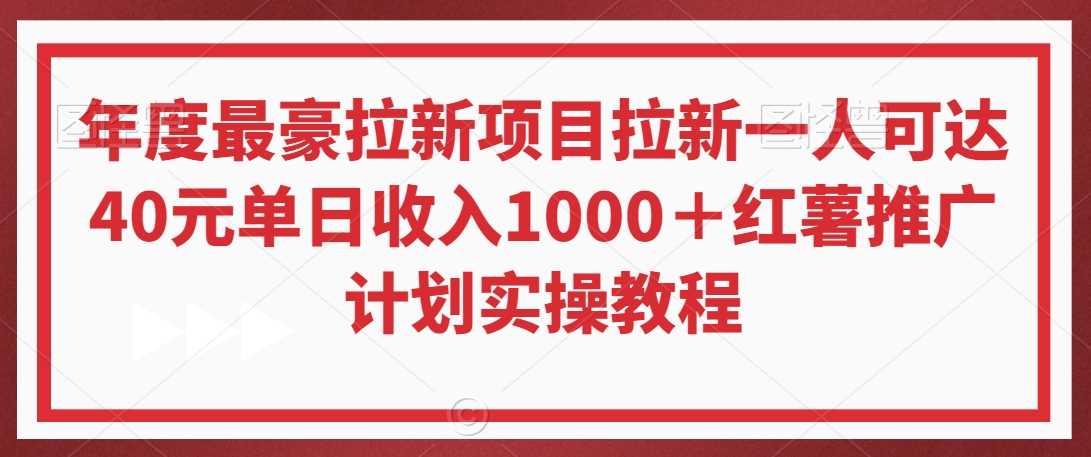 年度最豪拉新项目拉新一人可达40元单日收入1000＋红薯推广计划实操教程【揭秘】-枫客网创