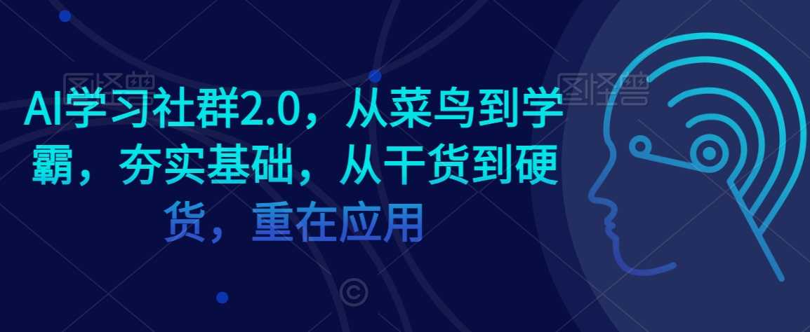 AI学习社群2.0，从菜鸟到学霸，夯实基础，从干货到硬货，重在应用-枫客网创