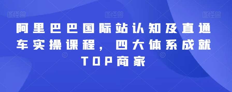 阿里巴巴国际站认知及直通车实操课程，四大体系成就TOP商家-枫客网创